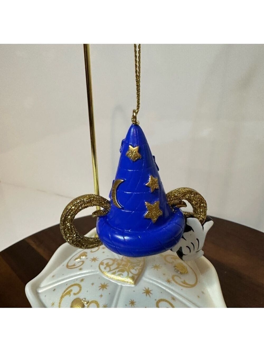 Disney Parks Sorcerer Mickey Wizard Hat Ornament Blue Gold Fantasia